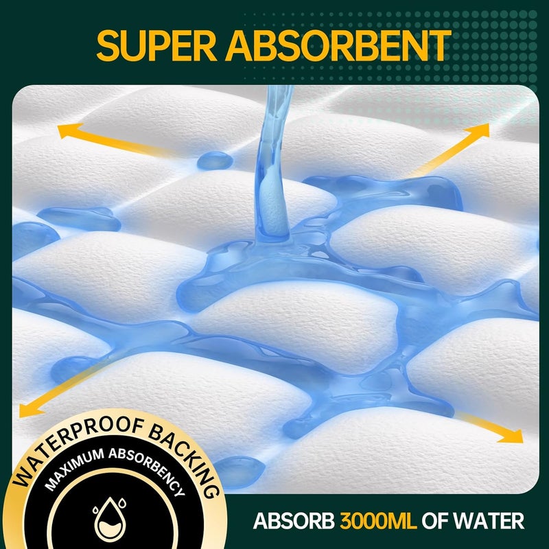 MILDPLUS Disposable Bed Pads 40"X40" Extra Large Pee Pads for Incontinence 140 Gram Heavy Duty Super Absorbent Underpads Waterproof Chucks Pads for Adults, Elderly or Pets [100x100CM, 10pcs] - Image 5